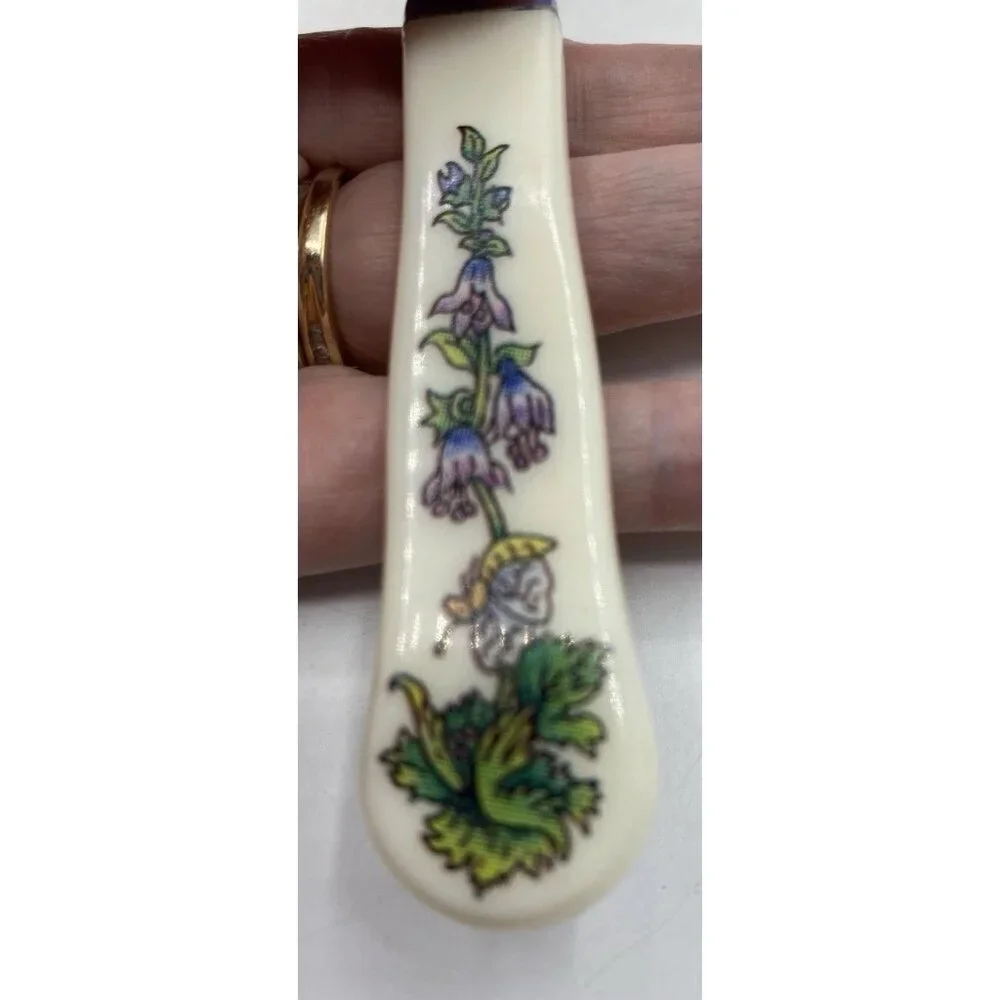 Vintage Pie Cake Knife Etched Design Blade Floral Print Handle Cottagecore 6.5 